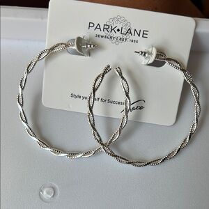 Park Lane Silver Twisted Hoop Earrings